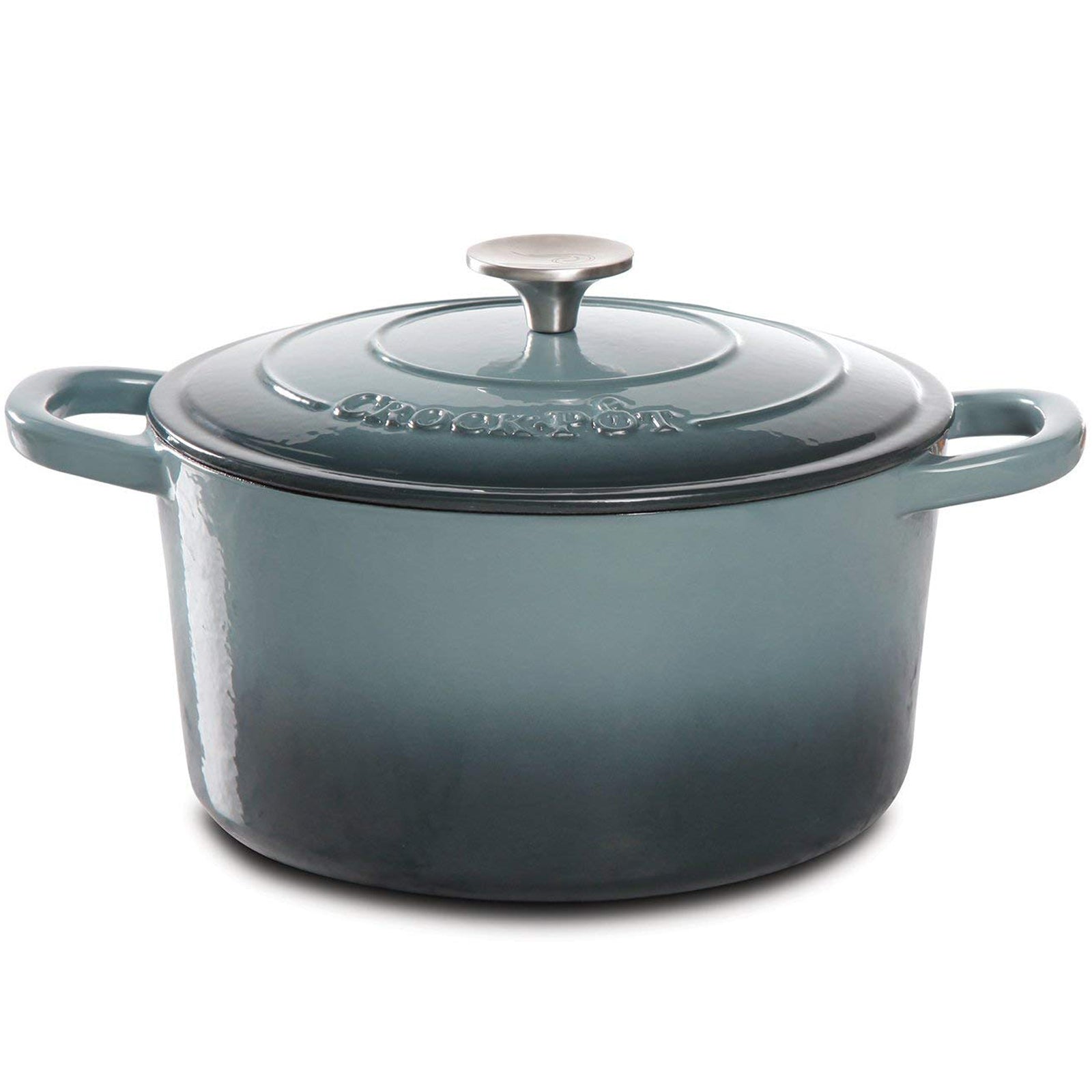 Crock Pot Artisan 5 Quart Round Enameled Cast Iron Dutch Oven in Slate Gray LuxuryLifeWay Online Store