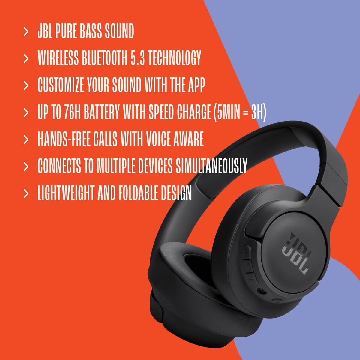 Headphones JBL JBLT720BTPUR Purple LuxuryLifeWay Online Store