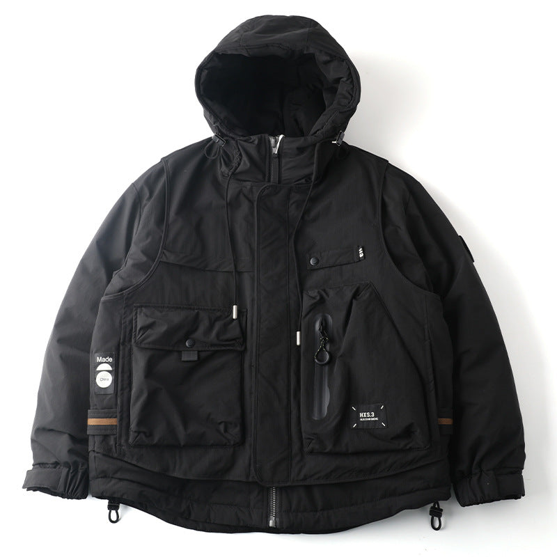Loose Outdoor Multi-pocket Winter Workwear Hooded Down Jacket LuxuryLifeWay Online Store