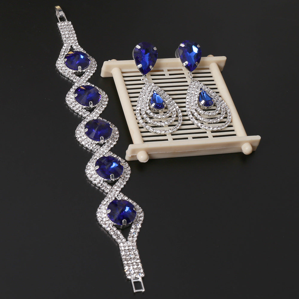 Bridal bracelet earring set