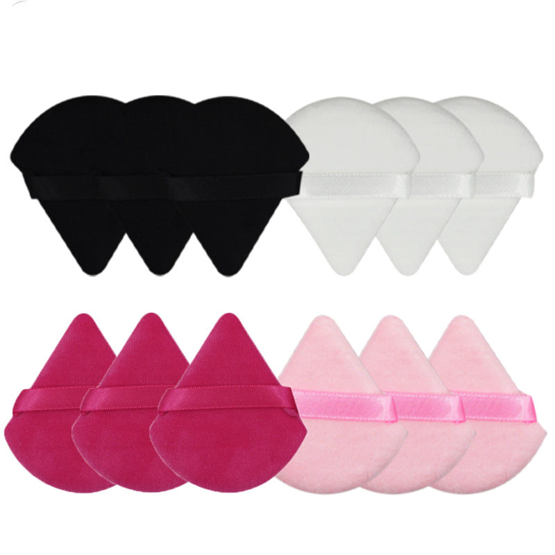 Triangular Fan-shaped Ribbon Dry Powder Puff Short Hair Material