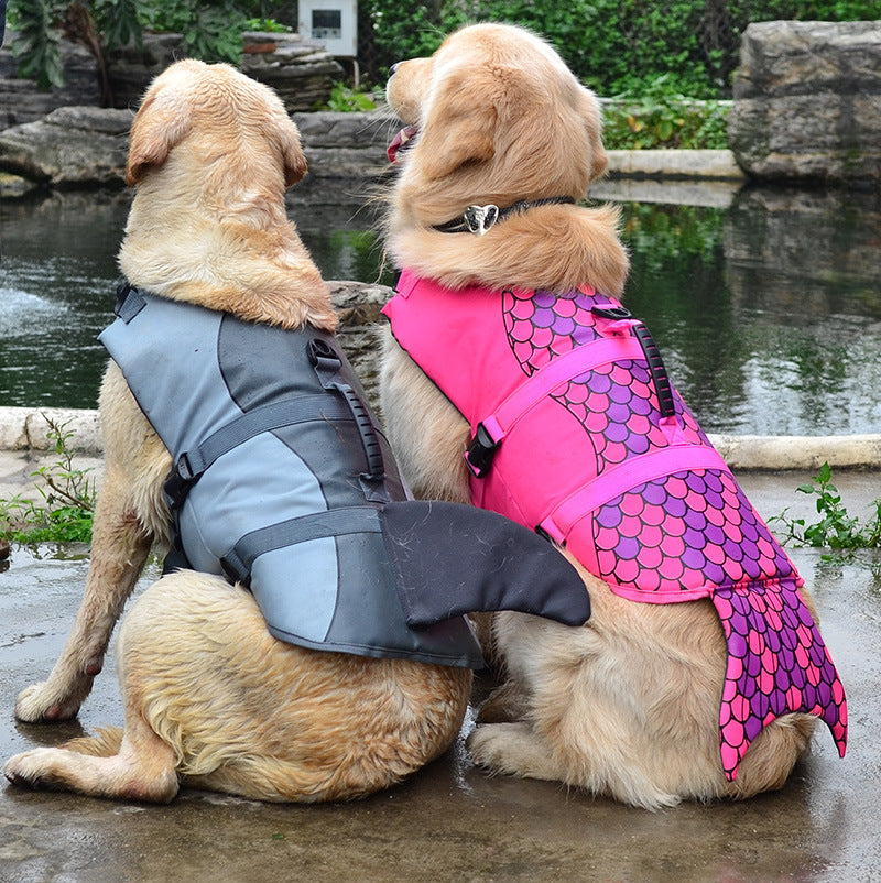 Mermaid Shark Pet Dog Swimming Life Vest Adjustable Dog Life Jacket for Small Large Pet Dog Summer Dog Life Aid Vest Swimwear Pets Fashion