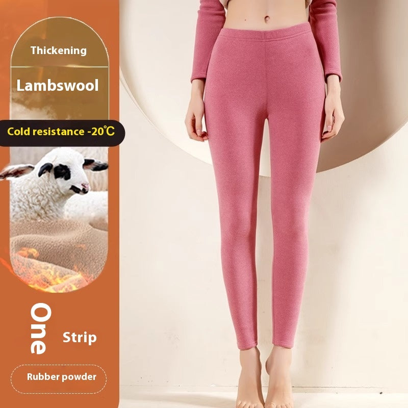 Warm Cashmere Leggings Winter Solid Slim Pants Fashion Trousers For Women Clothing LadyShow.Store