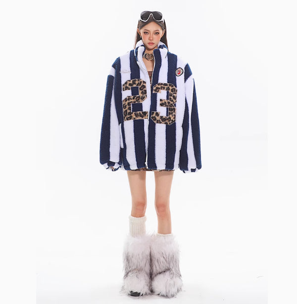 Women's Stand Collar Thick Warm Lambswool Coat Best YouTube Store