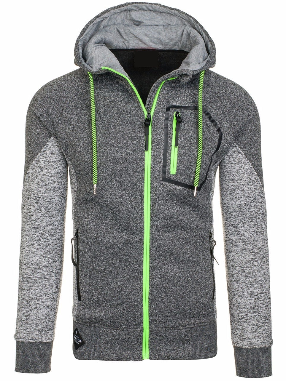 Men's Long Sleeve Hoodie Hoodie Zip Pocket Paneling Jacket