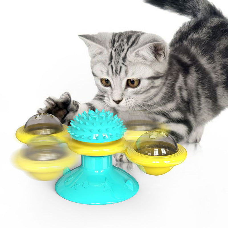 Cat Rotating Windmill Multi-Function Toys Itch Scratching Device Teeth Shining Toy Pets Fashion