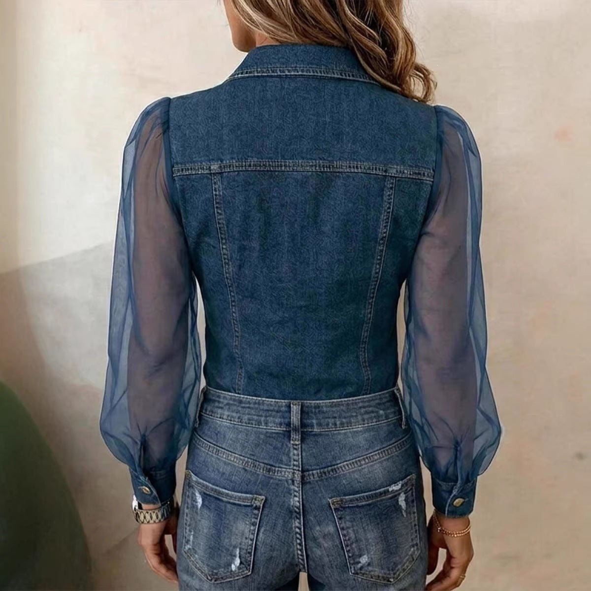 Womens V-neck Lace Long-sleeve Top NorixaFashion.com