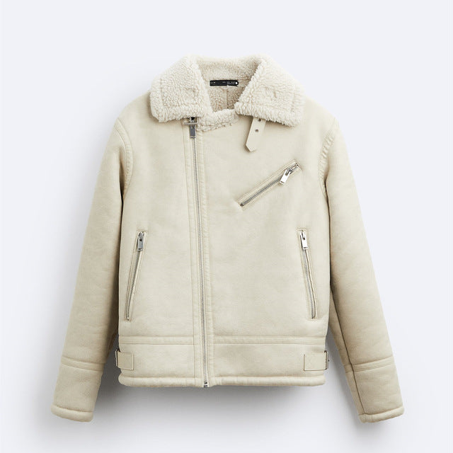 TAOP&ZA Men's Faux Lamb Fur Jacket for Fall/Winter Pi-Mart
