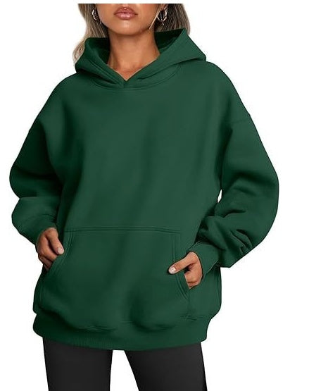 2026 New Arrival Womens Solid Color HoodieFashion Loose Casual Athletic Sweatshirt For Ladies NorixaFashion.com