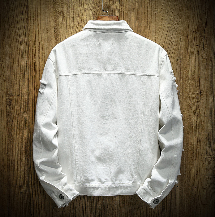 Men's Ripped Denim Jacket Pi-Mart
