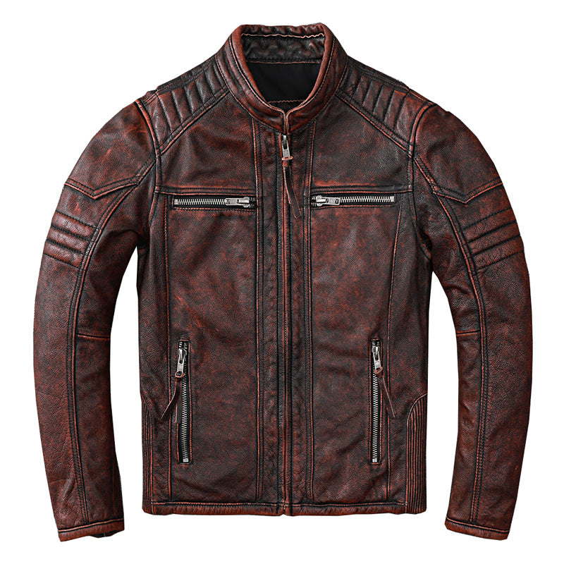 Harley Motorcycle Jacket in Vintage Genuine Leather Pi-Mart