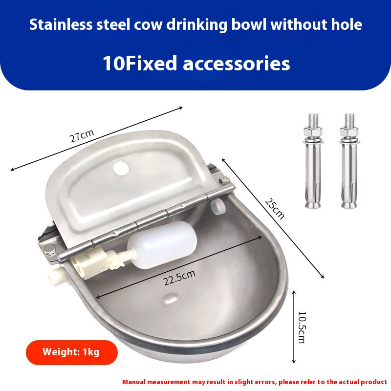 Stainless Steel Drinking Bowl With Cow Sink Pets Fashion