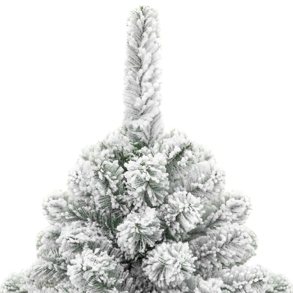 6 Foot Easy Set Up Snow Flocked Faux Pine Christmas Tree with Metal Stand LuxuryLifeWay Online Store
