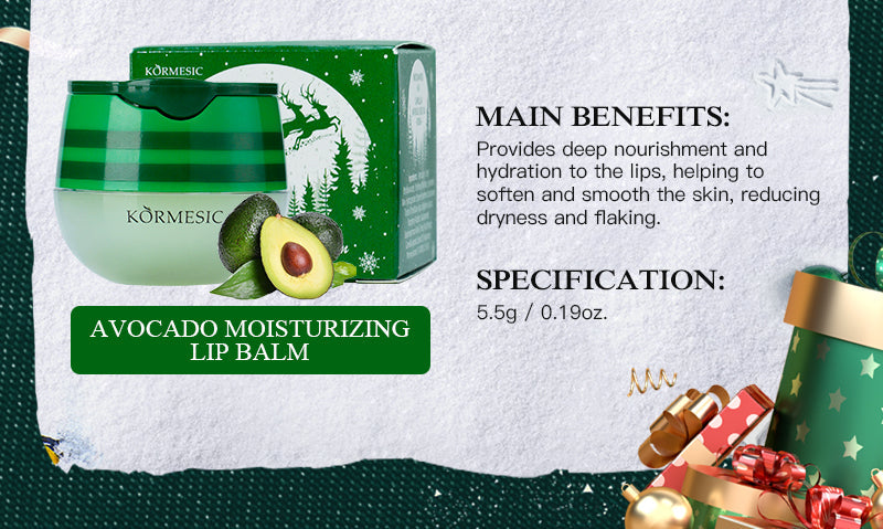 KORMESIC Christmas Moisturising Avocado Lip Balm For Foreign Trade 5.5g Tri Light Beauty