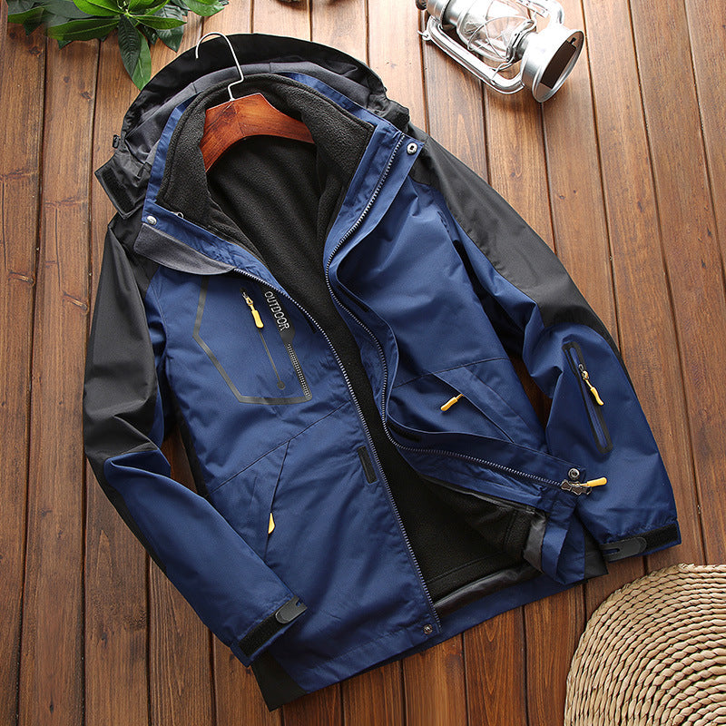 Men's Waterproof 3 in 1 Fleece Lined Outdoor Jacket Pi-Mart