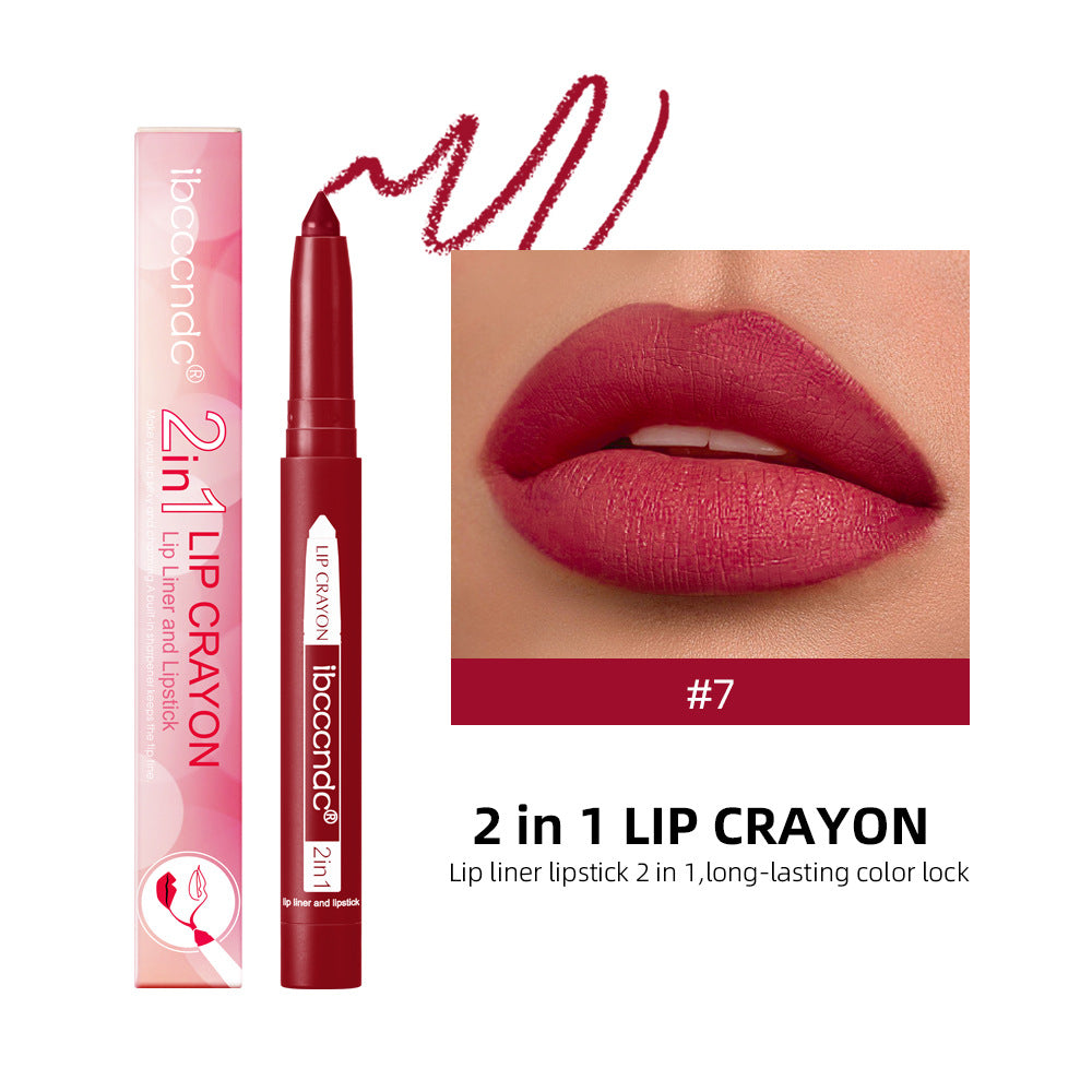 Two-in-one Lip Liner Long Lasting Waterproof Matte