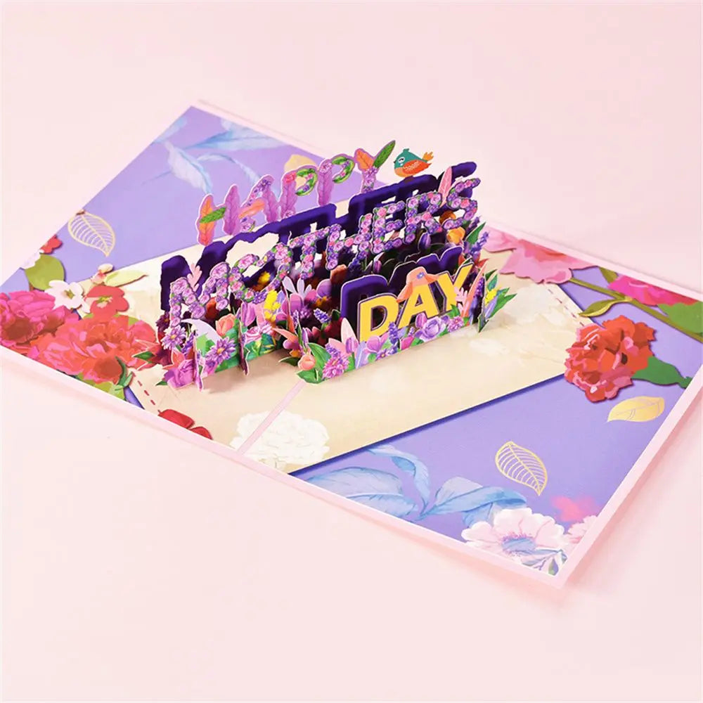 3D PopUp Flower Bouquet Cards Gifts Anniversary PopUp Mom Floral Bouquet Wife Invitation Card Greeting Cards Mothers Day Cards Postcard CJD