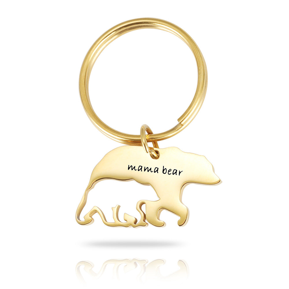 Mother's Day Stainless Steel Keychain - Mama Bear Gift LadyShow.Store