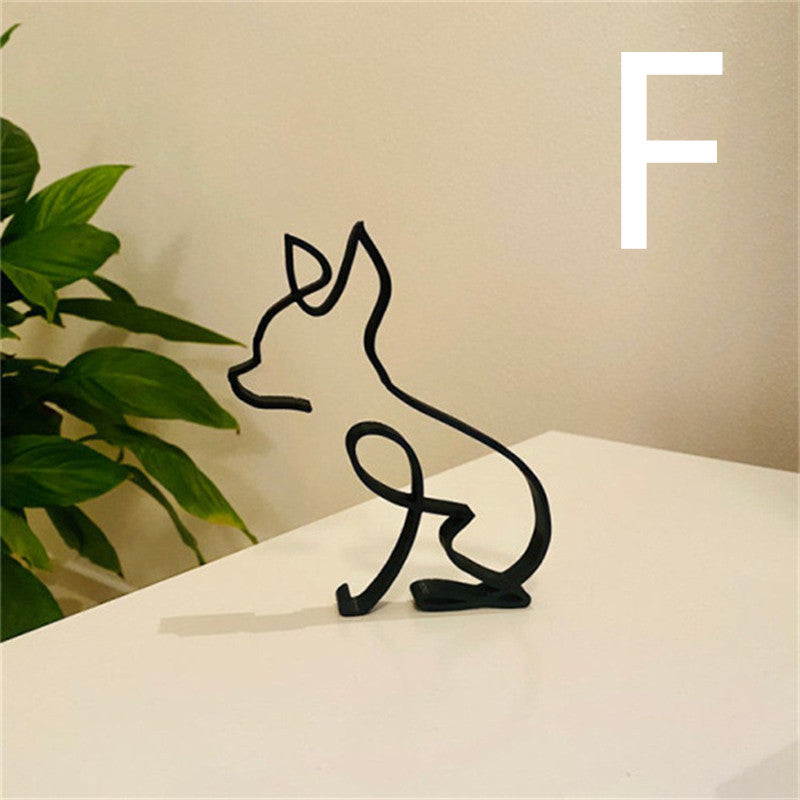 Simple Metal Dog Art Sculpture Decoration PearlNestDecor.com