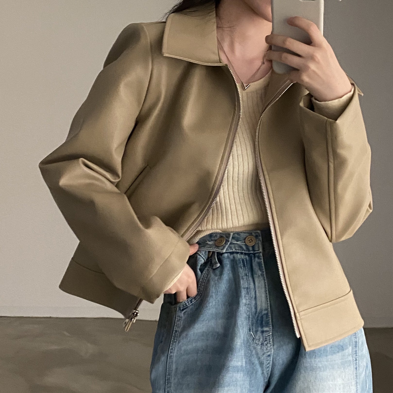 Handsome Cool Girl Versatile Motorcycle Jacket LadyShow.Store