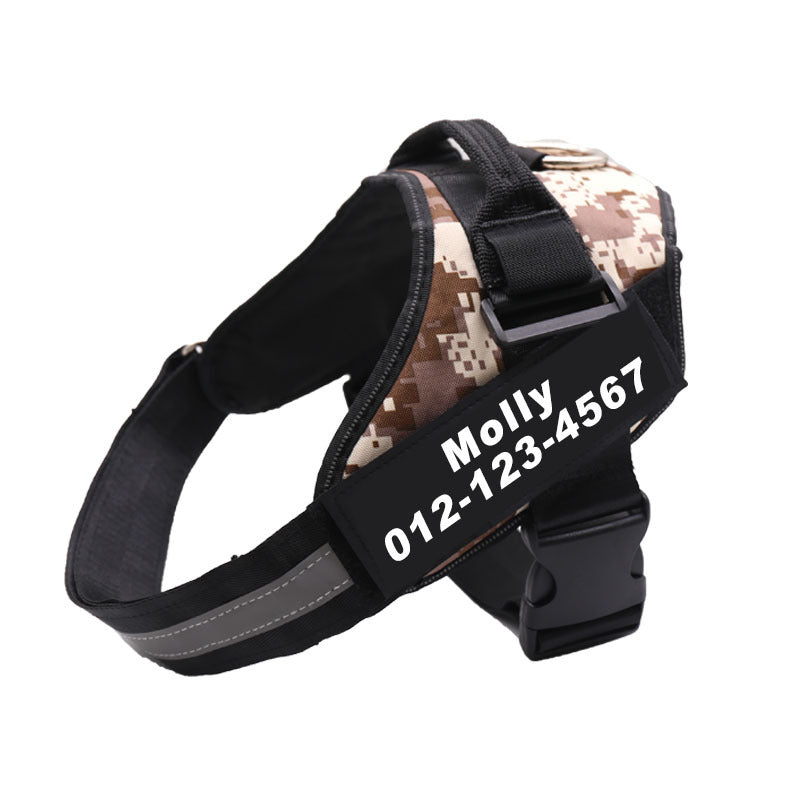 Personalized Dog Harness No Pull Reflective Breathable Adjustable Pet Harness For Small Large Dog Harness Vest With Custom Pets Fashion