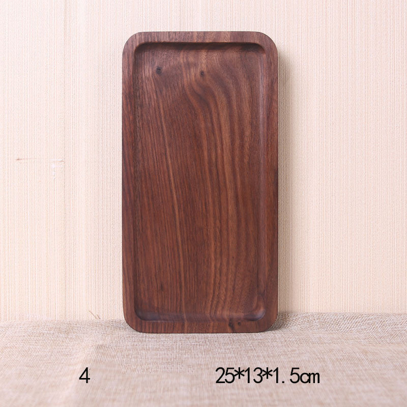 Japanese Style Wooden Black Walnut Rectangular Dinner Plate LadyShow.Store