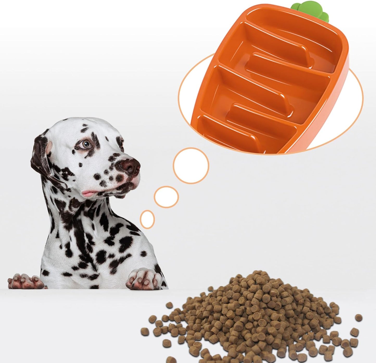 Slow Feeder Dog Bowl, Dog Food Bowl For Small & Medium-Sized Dogs, Carrot Design Dog Bowls,Non-Slip Dog Slow Feeder Bowls, Pet Slow Feeder Bowl For Dry Wet Food Pets Fashion