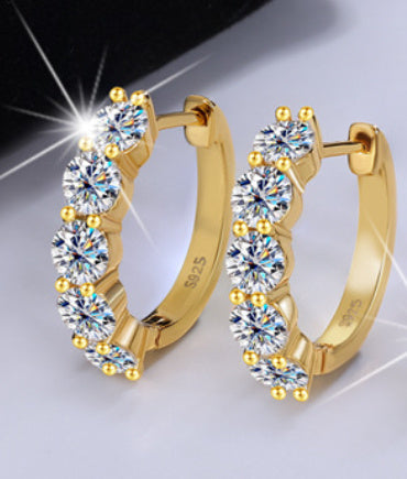 S925 Silver Moissanite Full Diamond Earrings LadyShow.Store
