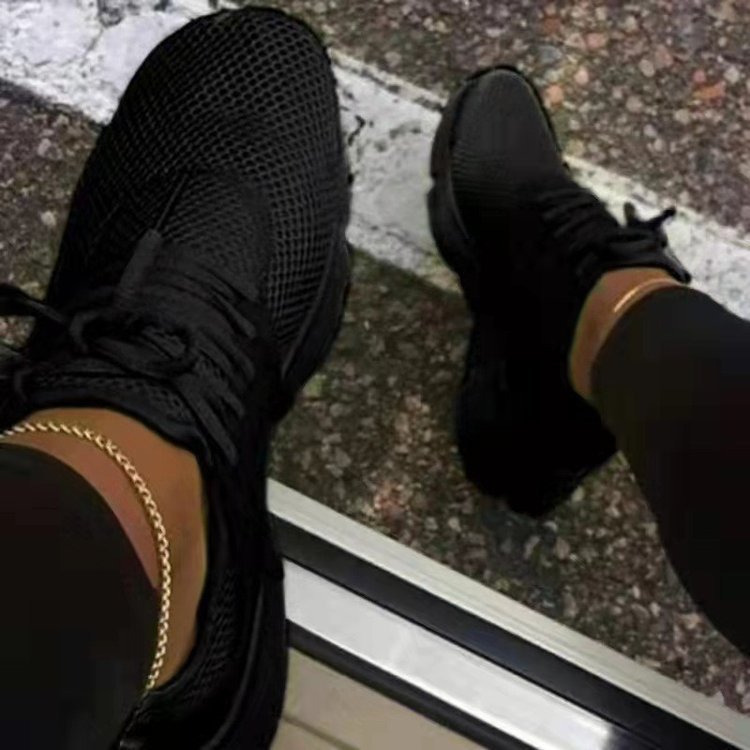 New Thick-soled Fly-woven Mesh Large Size Outdoor Breathable Sneakers LadyShow.Store