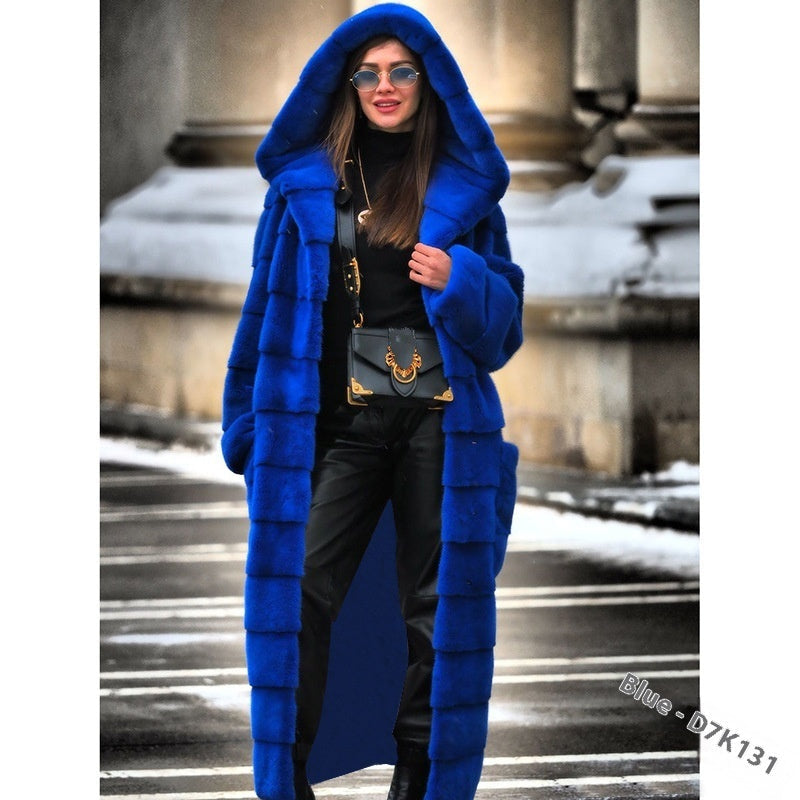Fashionable Thickened Long Plush Women's Coat NorixaFashion.com