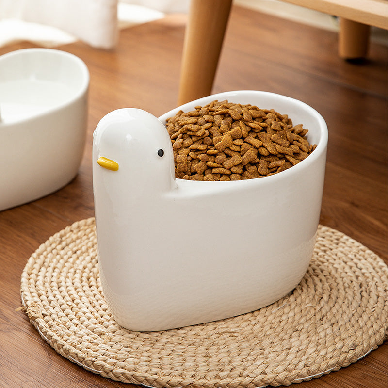 Ceramic Pet Cat Bowl High Feet Neck Guard Anti-Black Chin Pets Fashion