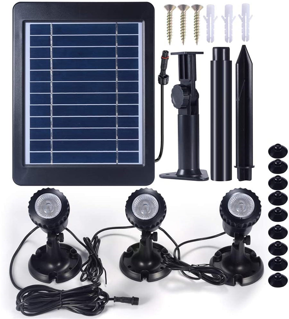 Submersible RGB Solar Garden Spotlights for Pathway Lighting Pi-Mart