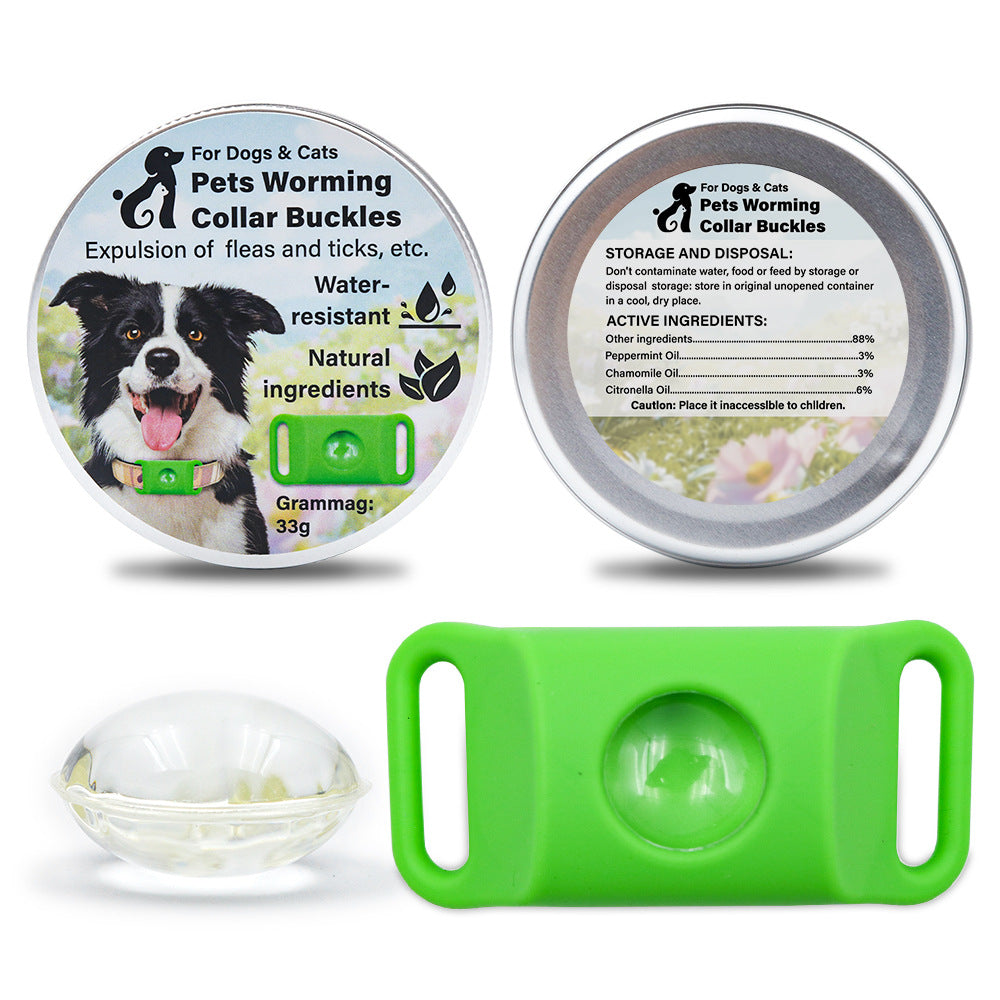 Pet Insect Repellent Button Collar Capsule Suit Pets Fashion