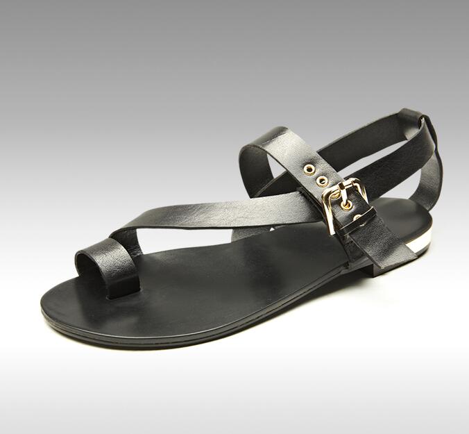 Men's Hollow Leather Roman Sandals, Thong Design Best YouTube Store