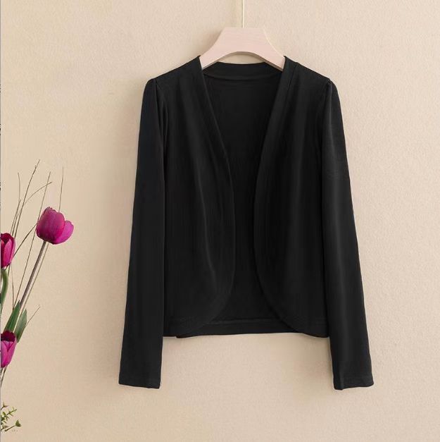 Shawl Cardigan Short Cardigan Pure Color All-matching Women NorixaFashion.com