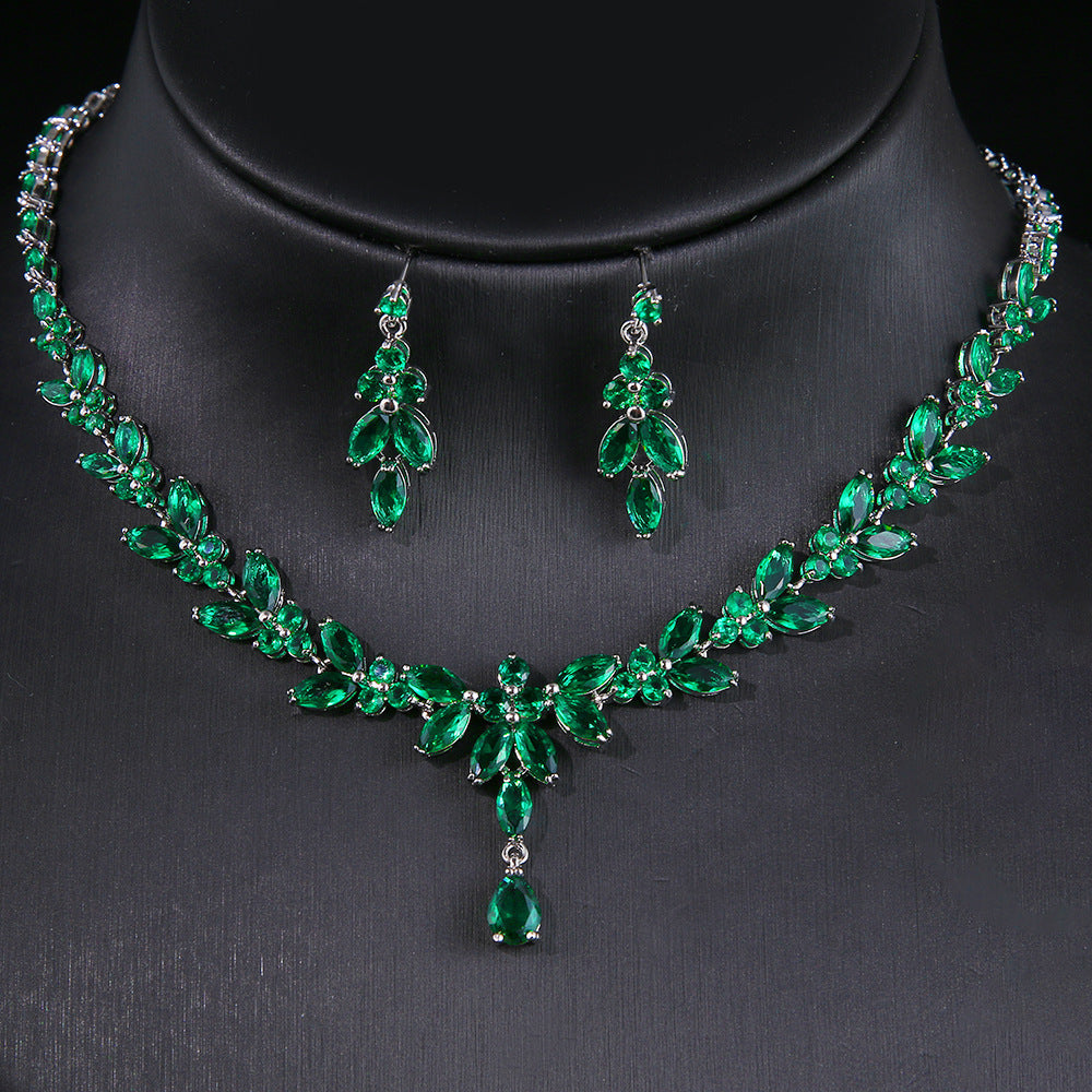 Simple White Bride Zircon Set Women LadyShow.Store