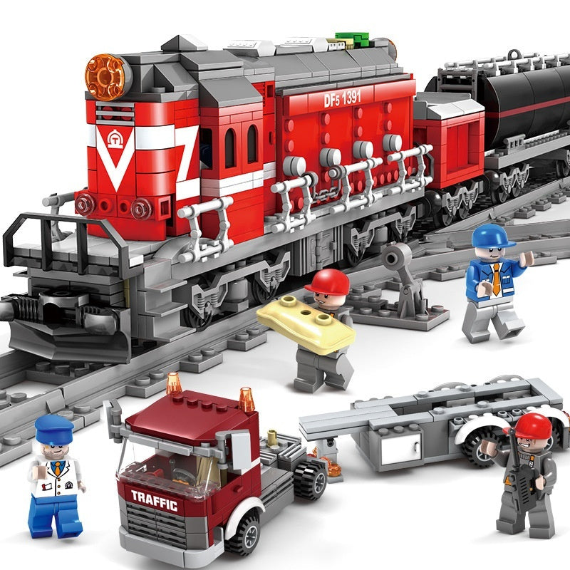 Electric Rail Train Model Children Education Small Particles Assembled Building Block Toys LuxuryLifeWay Online Store