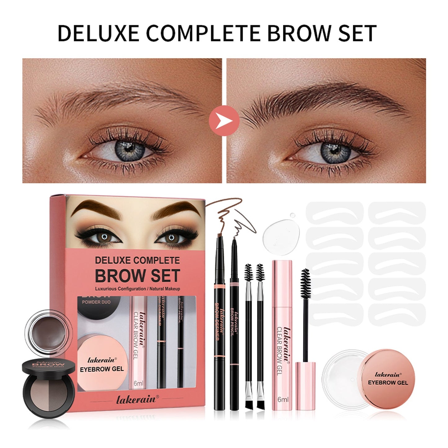 Full Set Of Stereo Powder Brow Cream Eyebrow Gel Suit LadyShow.Store
