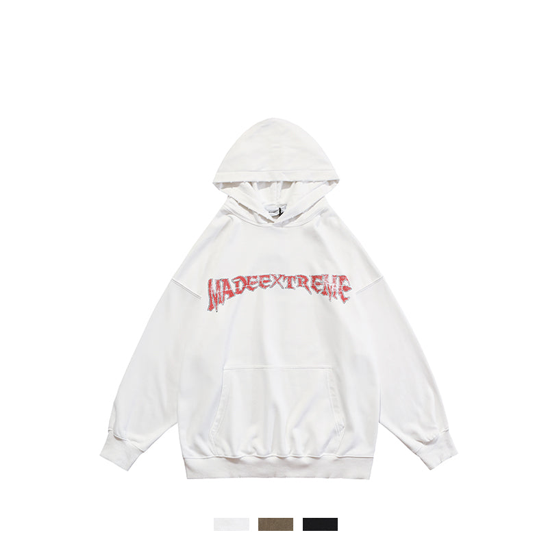 Washed Distressed Sweater Men And Women National Trend Hip-hop Front And Back Printed Hoodies LuxuryLifeWay Online Store