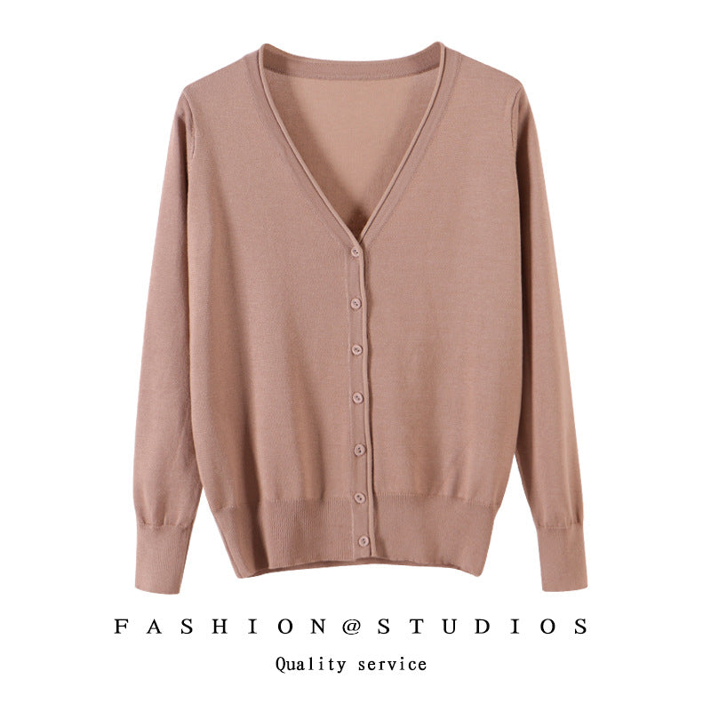 Women's Slim-fit SpringAutumn Plus-size Knitted Cardigan LadyShow.Store