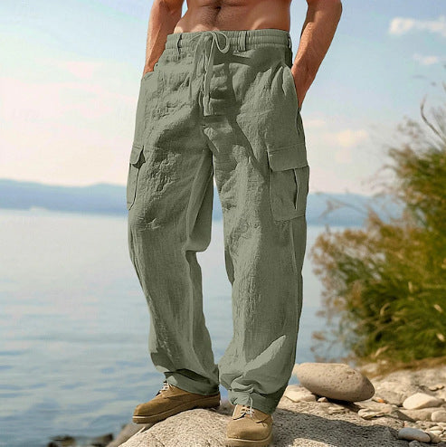 Men's Four Seasons Thin Loose Casual Wide-leg Pants NorixaFashion.com