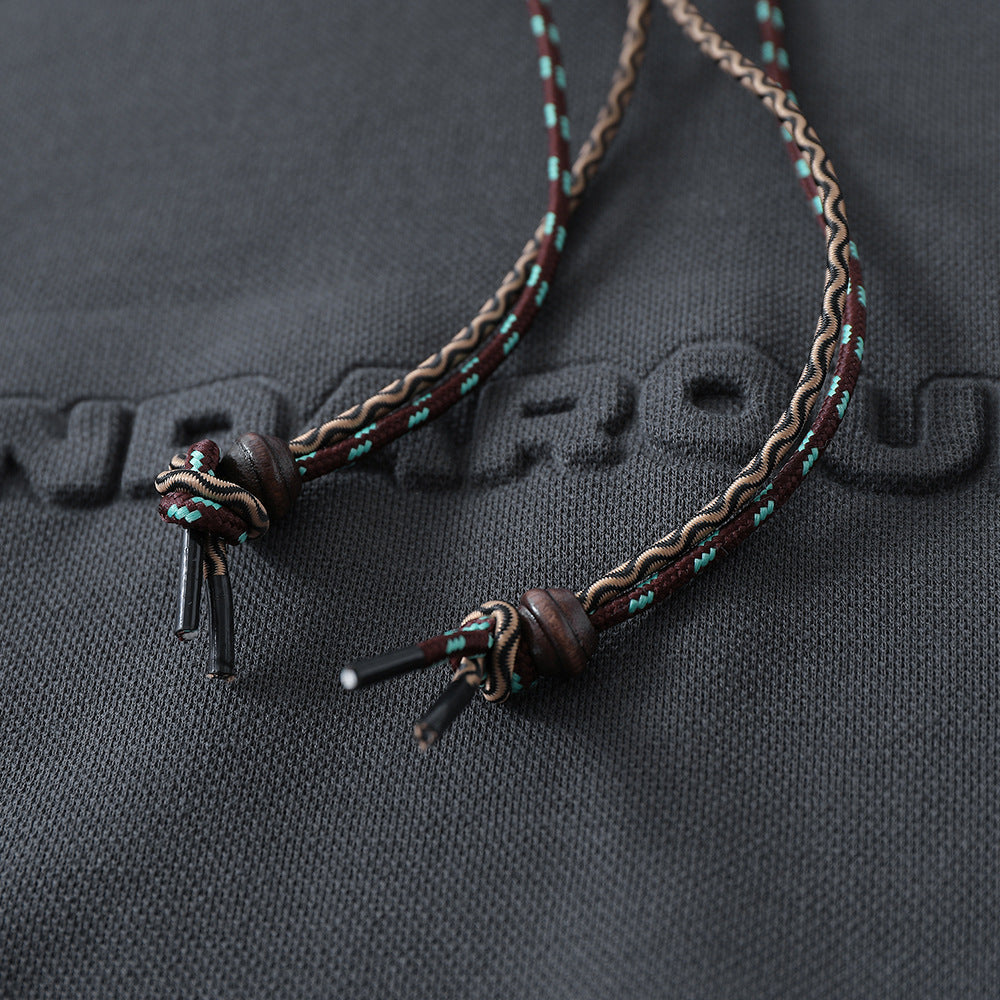 Simple Letter Embossed Pullover Loose Sweater Men's Clothing Best YouTube Store