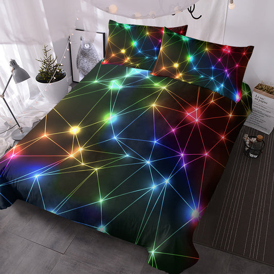 Gorgeous Starlight Duvet Cover Set Single 3pcs Colorful Microfiber Kids Bedding Set PearlNestDecor.com