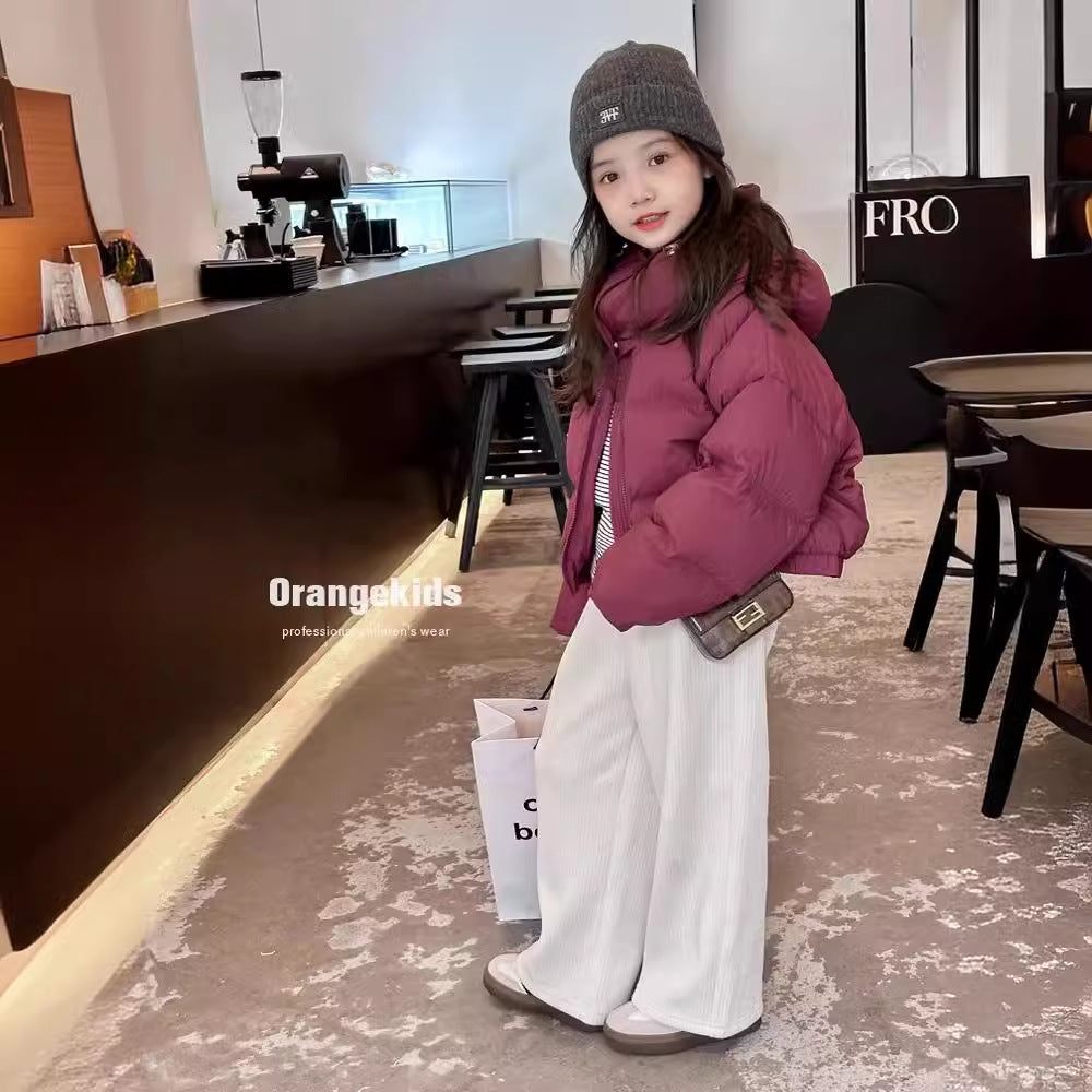 Korean Style Kids Down Jacket for Girls - Winter Warmth Pi-Mart