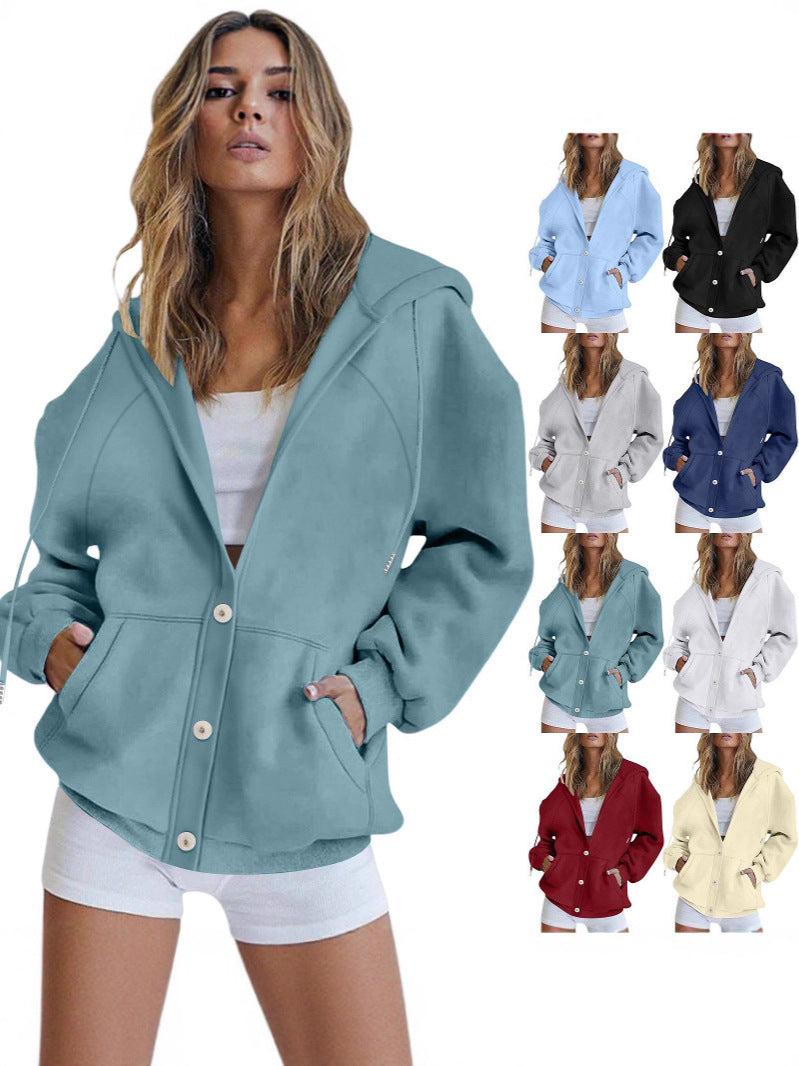 European And American  Fashion Autumn And Winter Jackets Women's Casual Cardigan Sweatshirt Jackets NorixaFashion.com