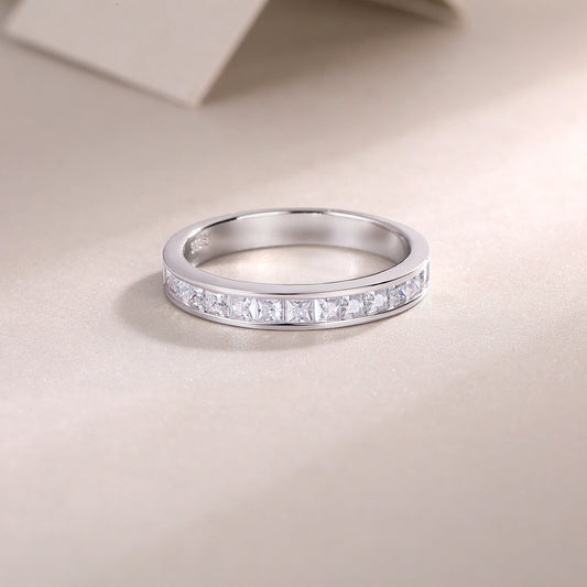 S925 Silver Moissanite Closed Ring LadyShow.Store