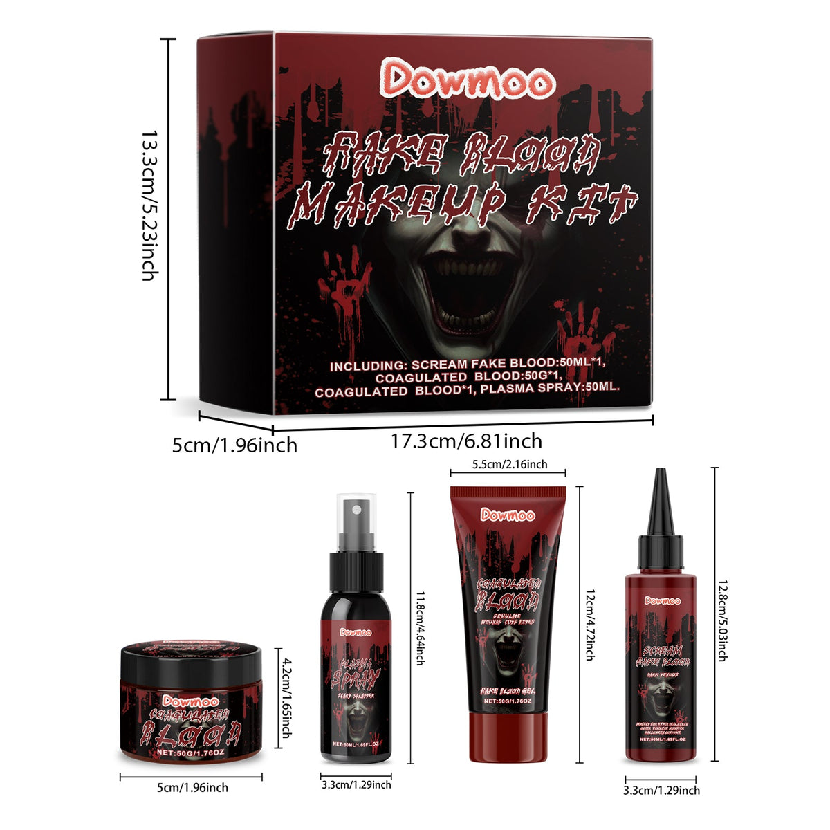 Halloween Fake Blood Effect Makeup Set 1 Set 1box Tri Light Beauty