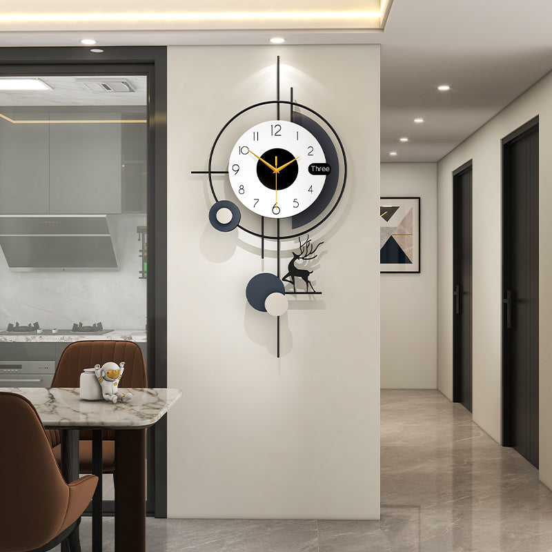 Modern Deer Wall Clock Nordic Geometric Living Room Decor PearlNestDecor.com