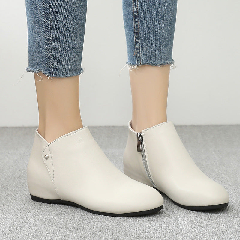 Genuine Leather Deep Mouth Flat Shoes Women LadyShow.Store