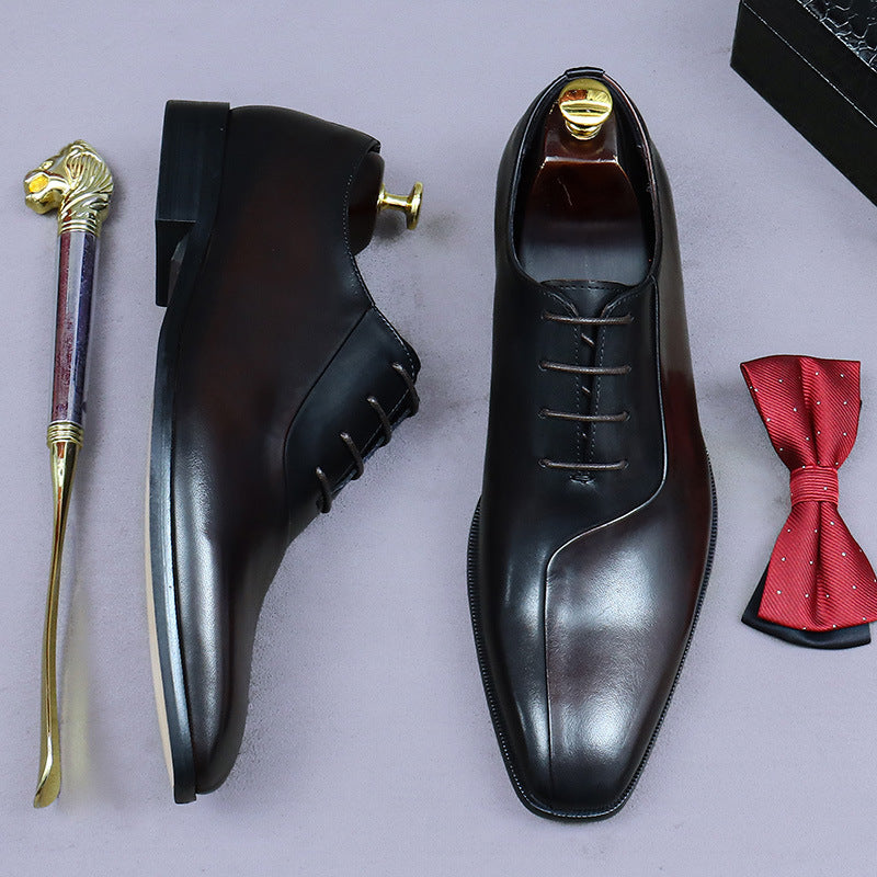 Mens Formal Leather Dress Shoes In British Style With A Color-block Design Best YouTube Store